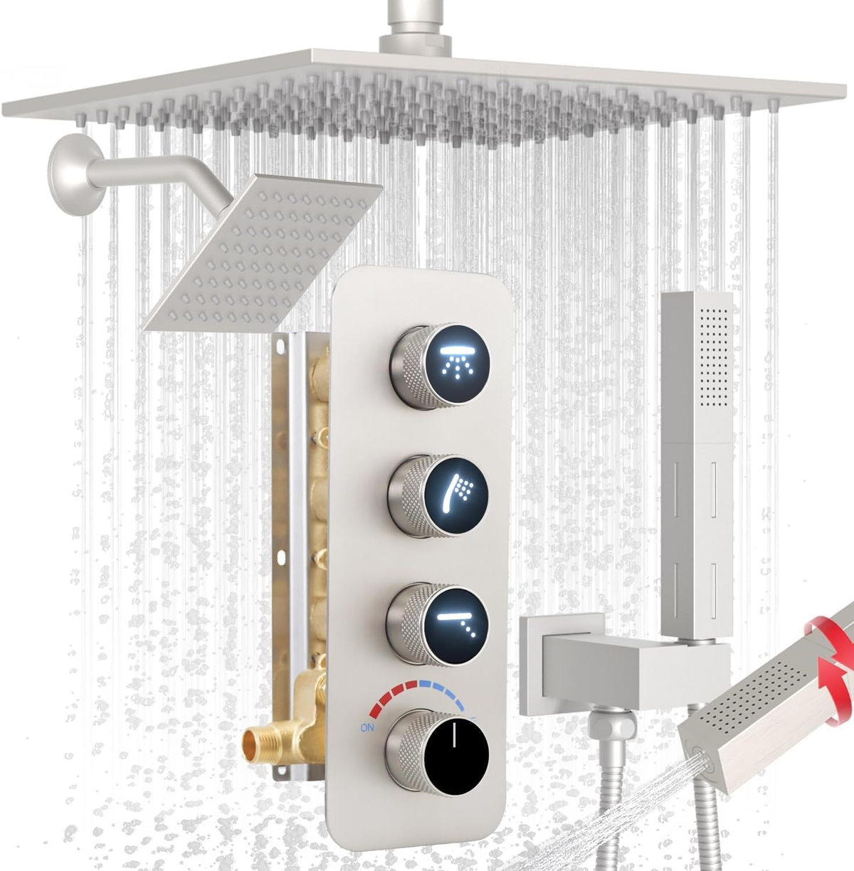 Vumi Three-Outlet Thermostatic Shower System