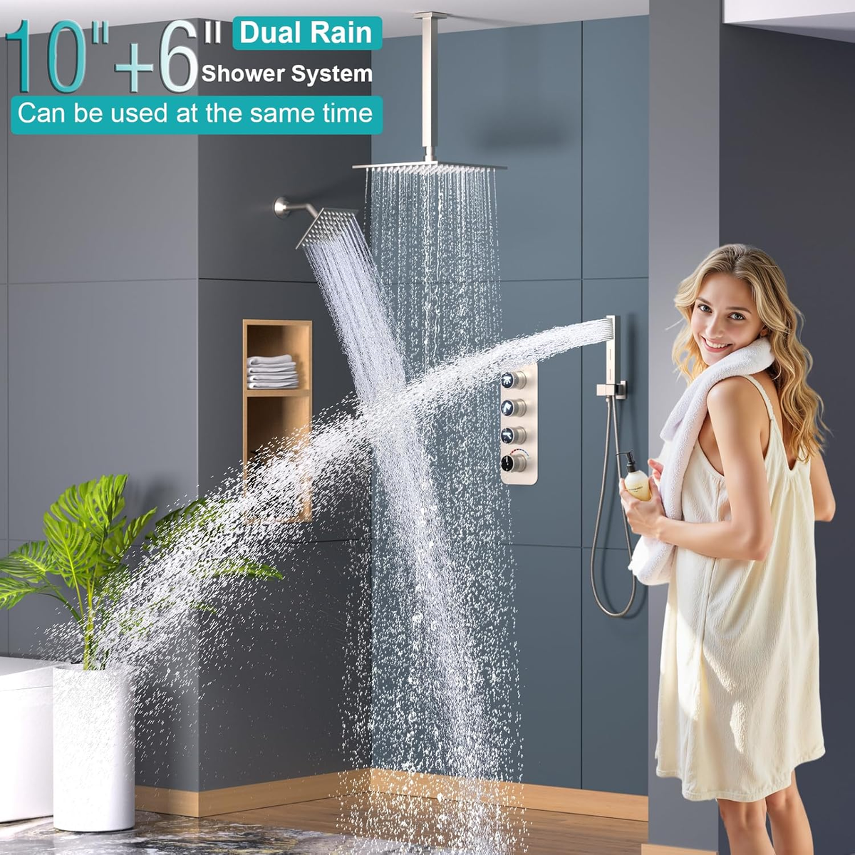 Vumi Three-Outlet Thermostatic Shower System